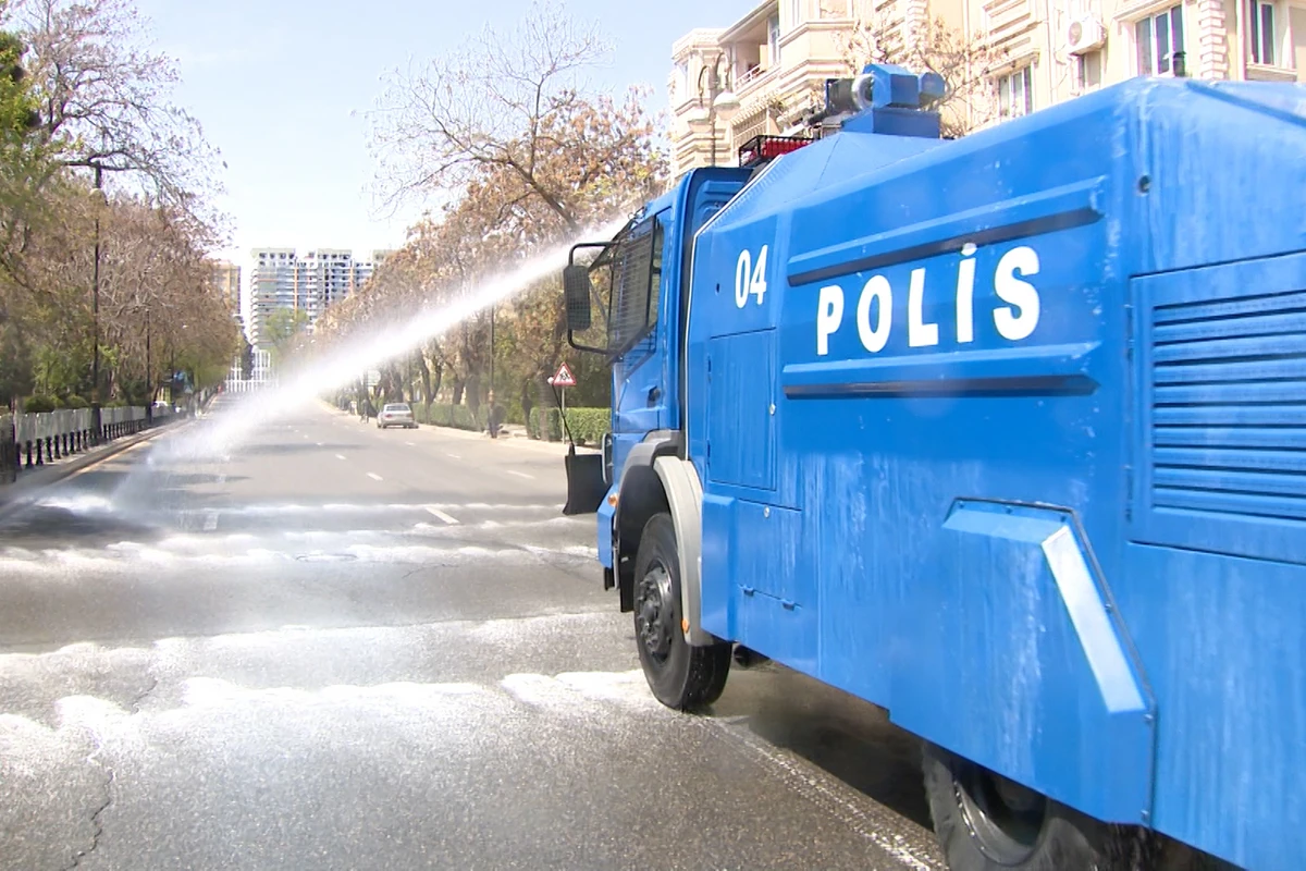 Dezinfeksiya işlərinə polis də cəlb edildi - VİDEO