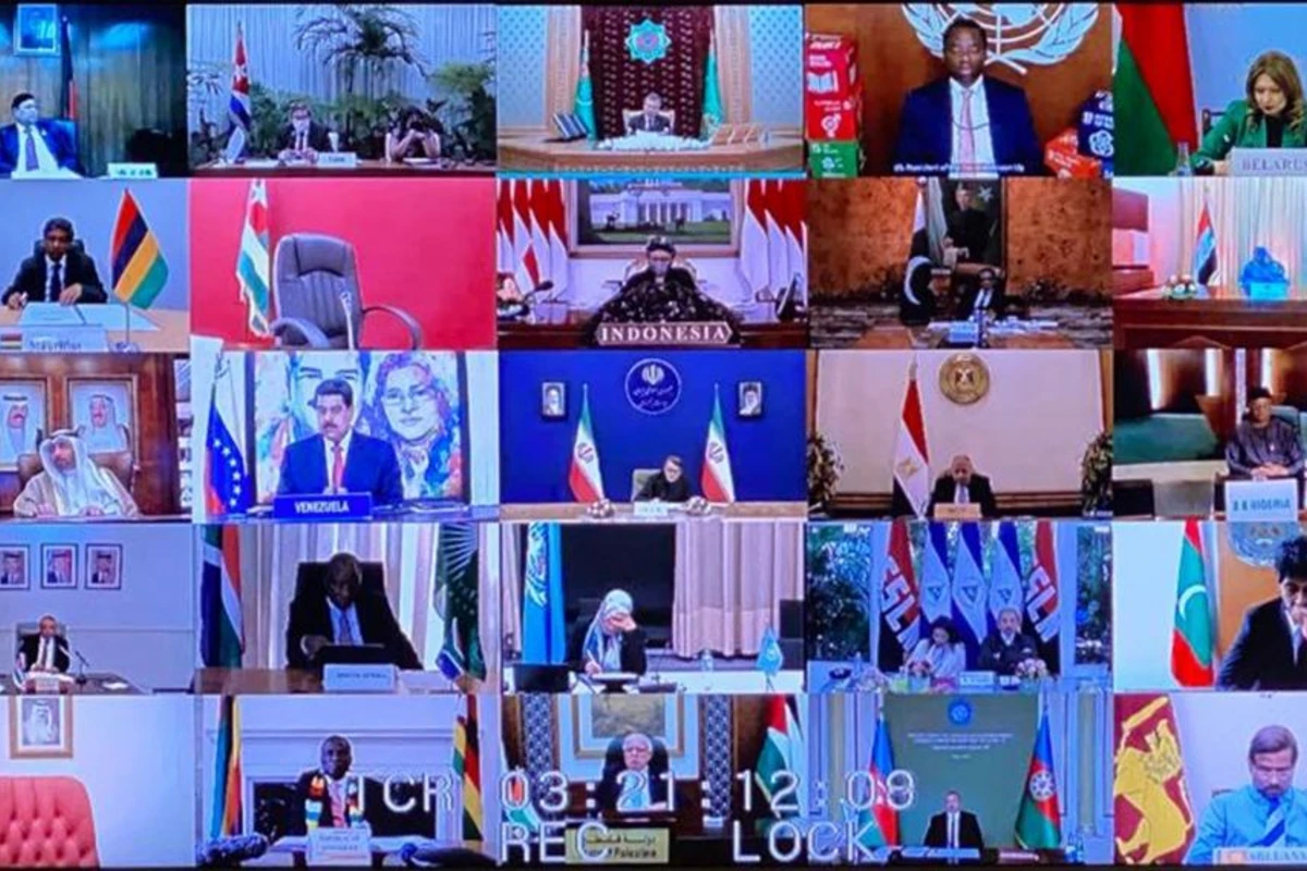 Qoşulmama Hərəkatının Təmas Qrupunun onlayn səviyyəli Zirvə görüşündə birgə bəyannamə yayılıb