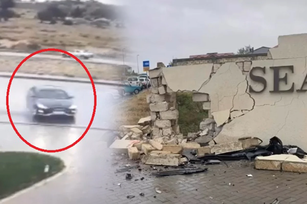 Bakıda “Hyundai” yoldan çıxıb hasara çırpıldı - ANBAAN VİDEO