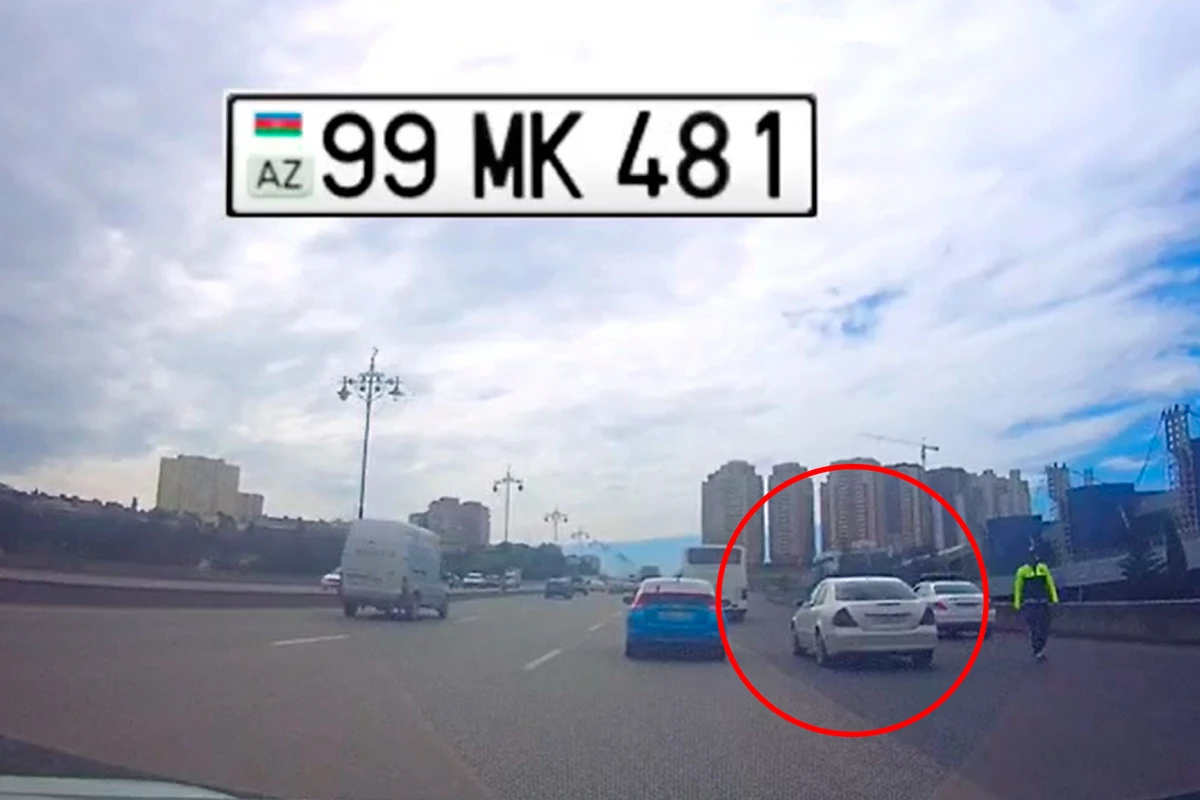Sürücü yol polisinin əmrinə tabe olmayıb qaçdı - 99-MK-481 - VİDEO