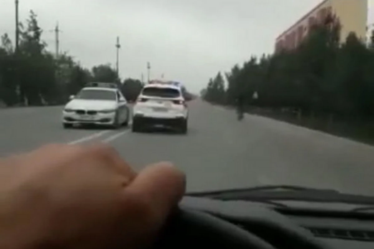 В Азербайджане полицейские грубо нарушили правила дорожного движения - ВИДЕО