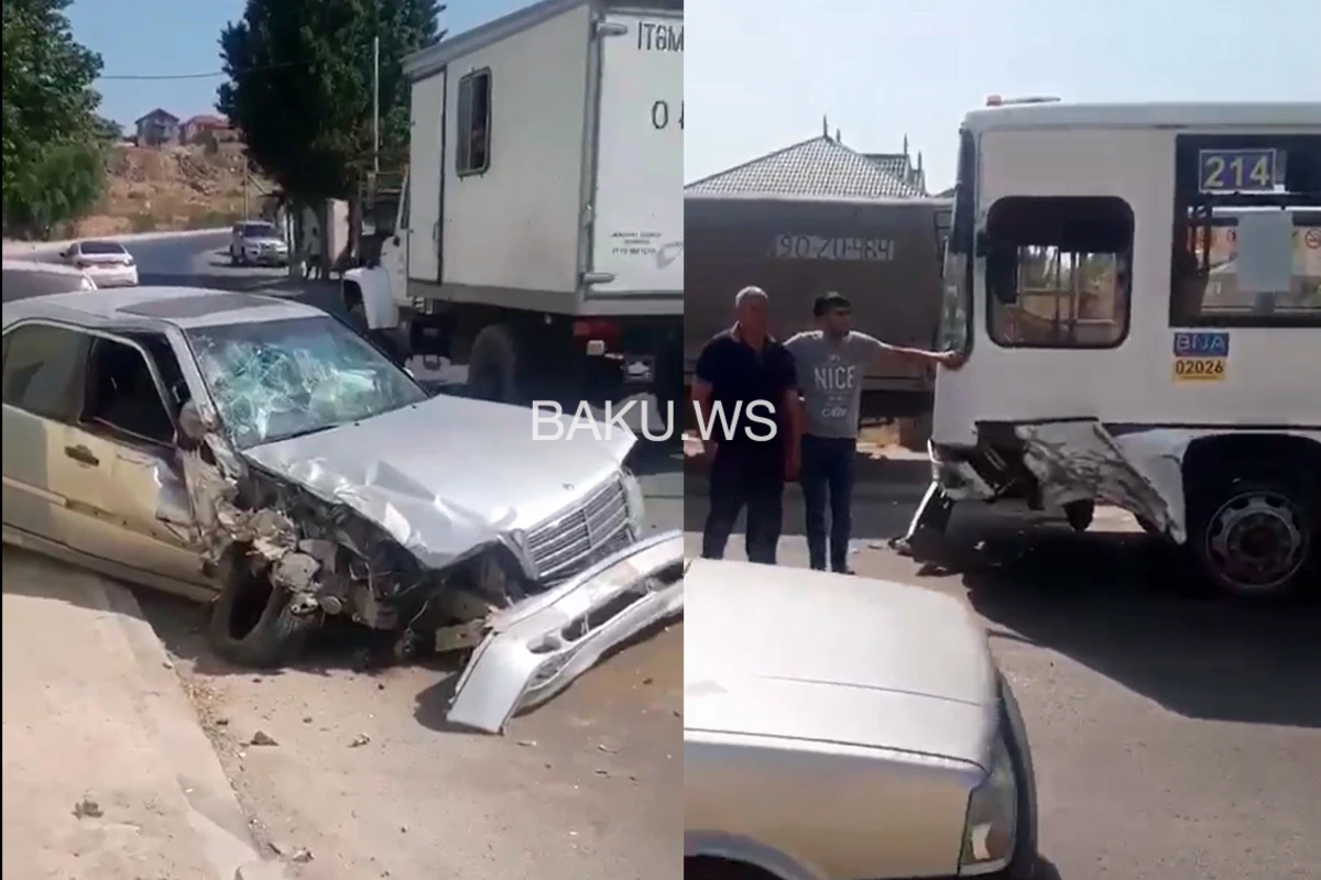 Bakıda avtobus qəzaya uğradı - VİDEO Bakıda avtobus qəzaya uğradı - VİDEO
