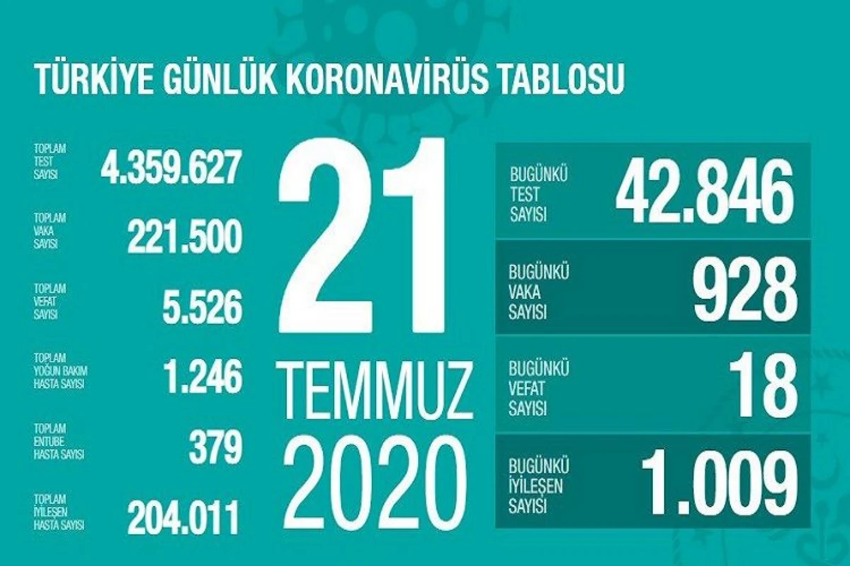 Türkiyədə COVID-19 xəstələrinin sayı 221,5 minə çatıb