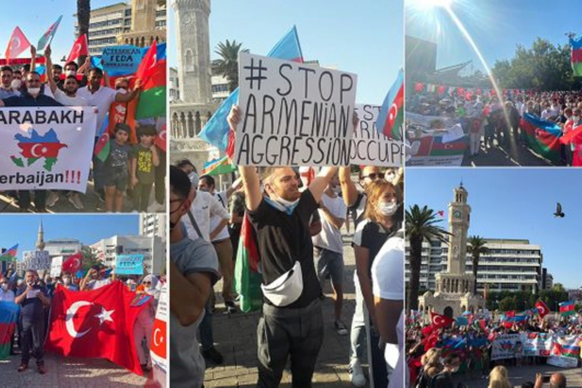 İzmirdə Azərbaycana dəstək aksiyası keçirilib