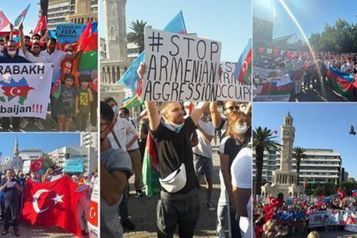 В Измире прошла акция в поддержку Азербайджана - ФОТО/ВИДЕО