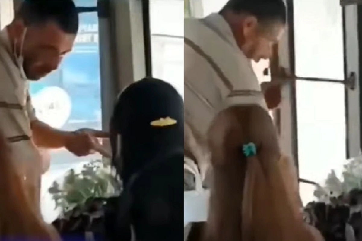 Bakıda avtobusda dava: Qadın ona sataşan kişini döydü - VİDEO