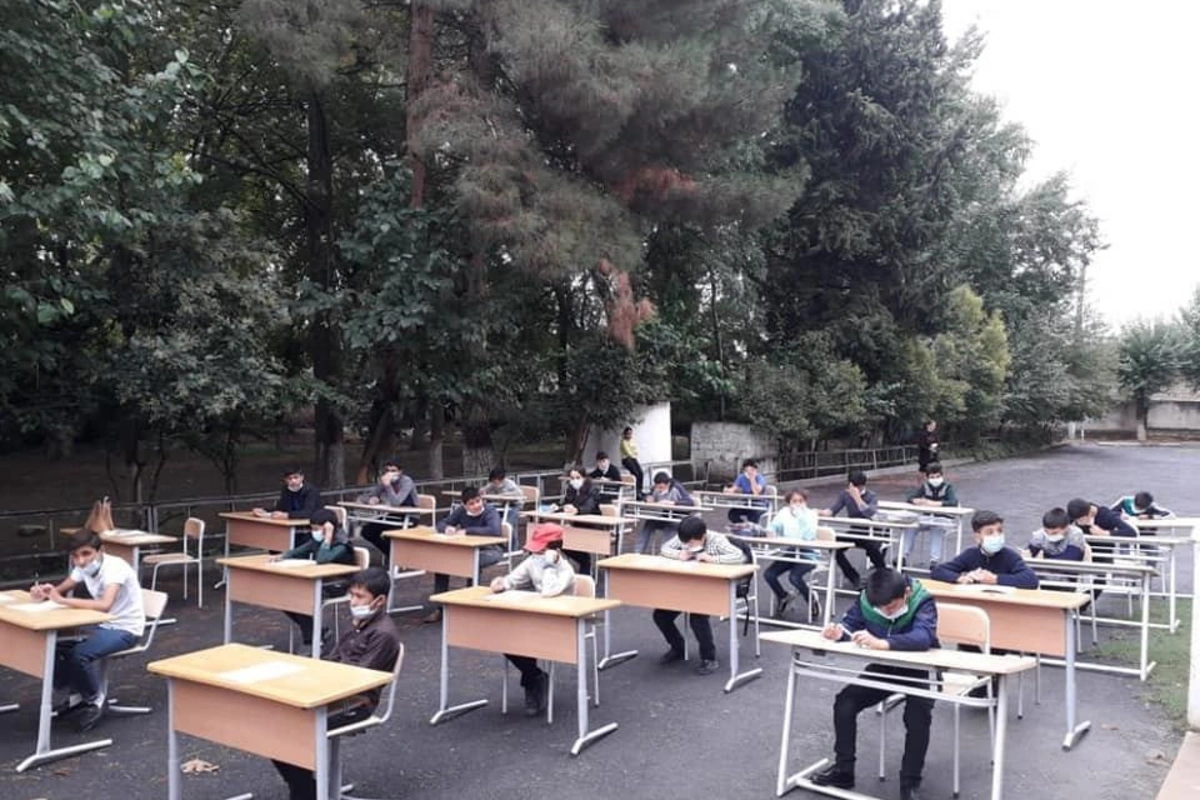 Azərbaycanda ilk dəfə - Açıq havada imtahan - FOTO