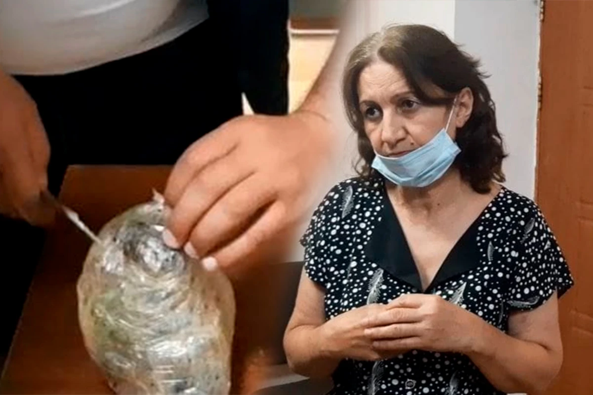 Polis qadını külli-miqdarda narkotiklə yaxaladı - FOTO