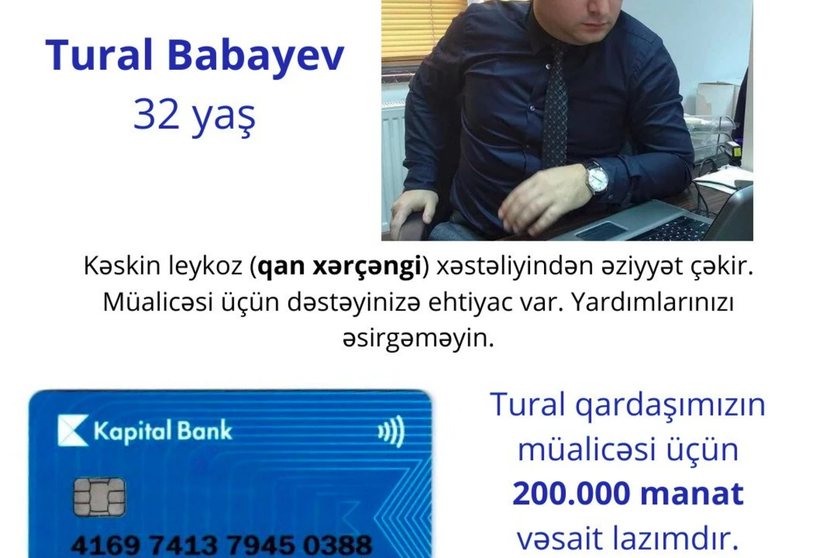 Leykoz xəstəsi olan gəncin müalicəsi üçün 200000 lazımdır - AİLƏSİ EVİ SATIŞA QOYUB