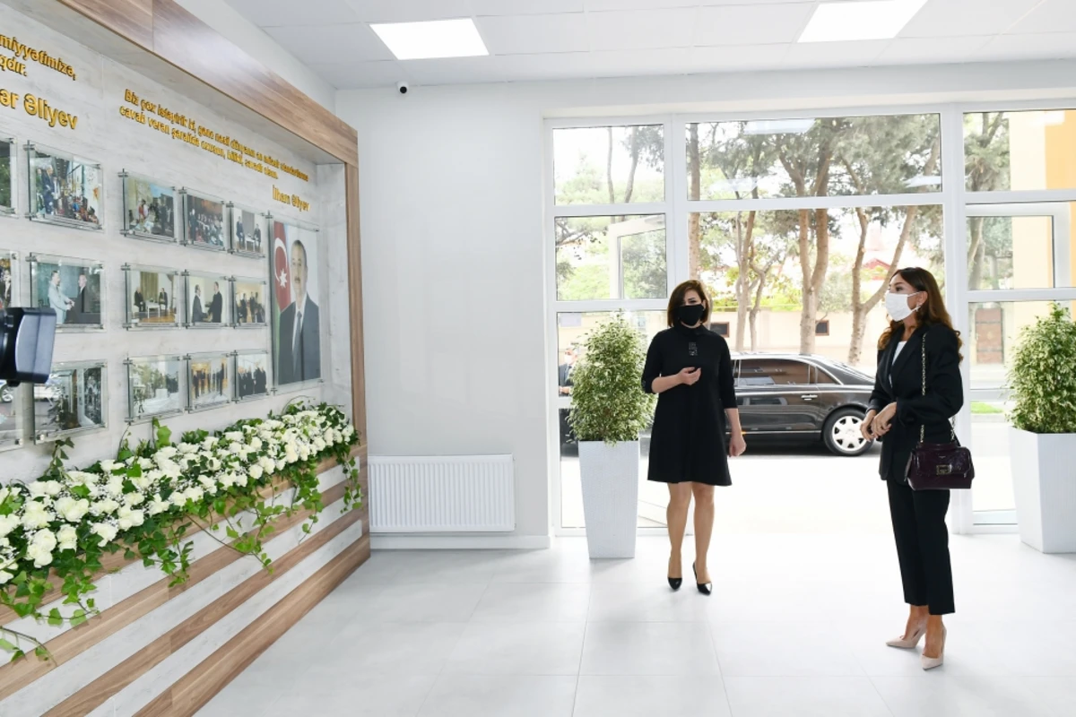 Mehriban Əliyeva Bülbülədə İncəsənət Məktəbinin yeni binasının açılışında - FOTO
