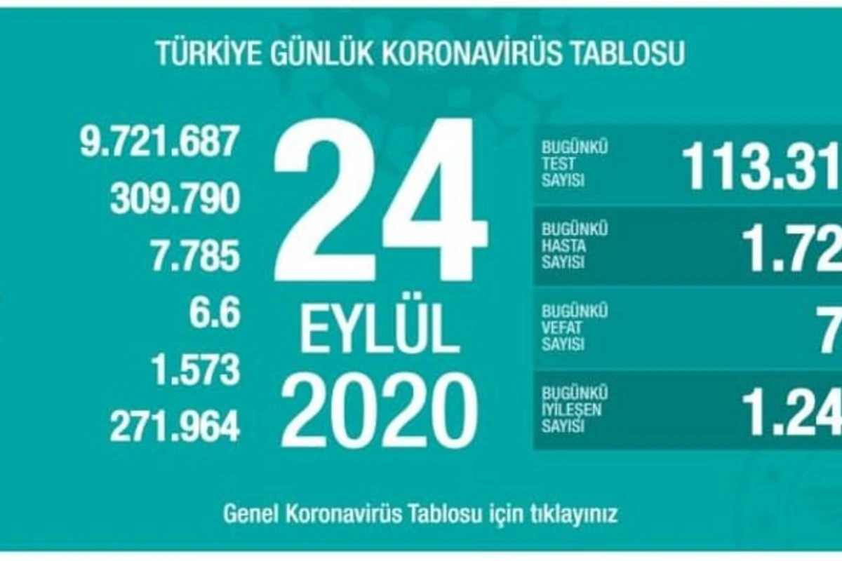 Türkiyədə koronavirusdan daha 74 nəfər ölüb