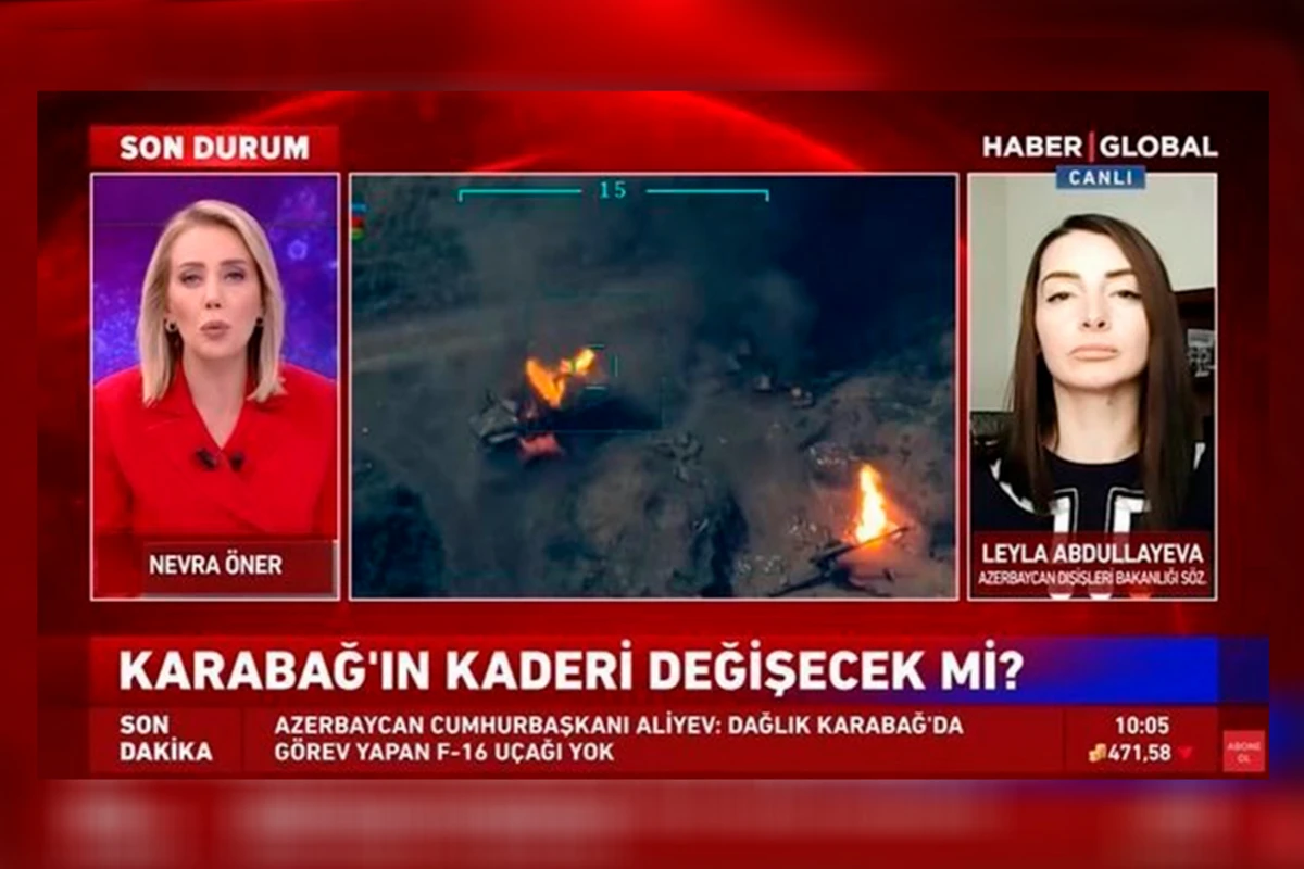 Лейла Абдуллаева в эфире Haber Global: Азербайджанская армия сказала Армении Стоп! - ВИДЕО