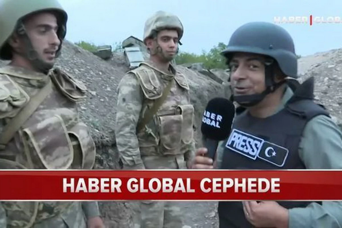 Корреспондент Haber Global рядом с нашими солдатами на передовой - ВИДЕО