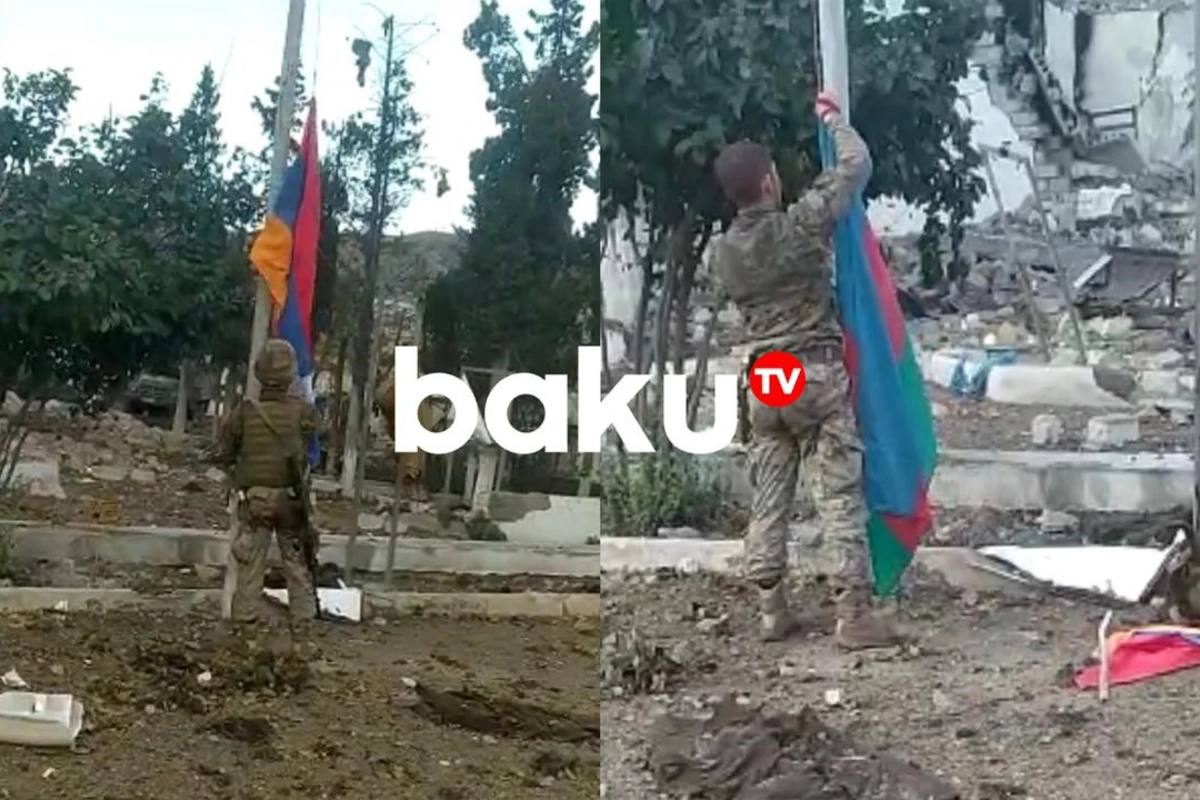 İşğaldan azad edilmiş torpaqlarımızda bayrağımız belə qaldırıldı - TARİXİ VİDEO