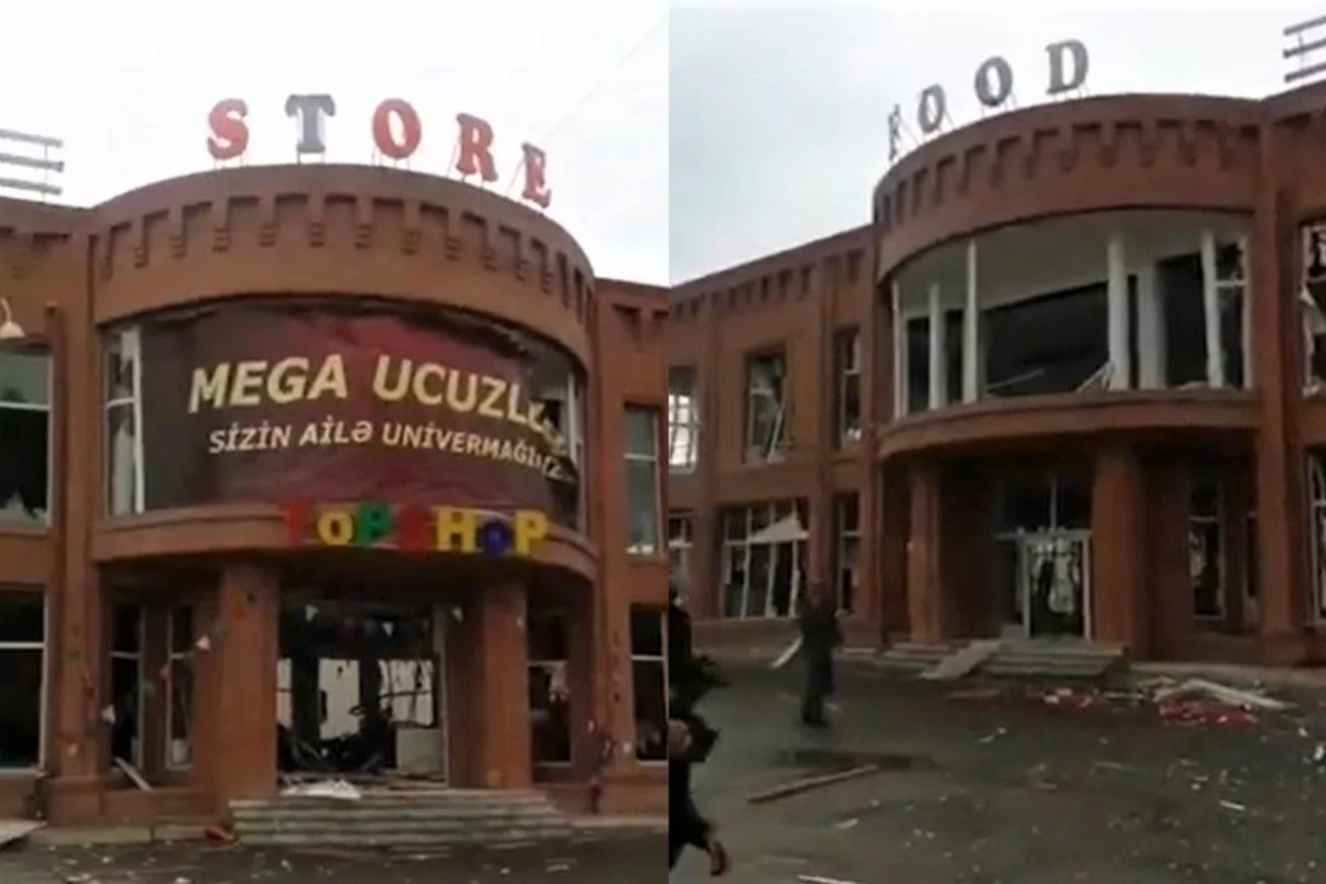 İşğalçı Ermənistan silahlı qüvvələri Gəncənin mərkəzi bazarını atəşə tutub - VİDEO