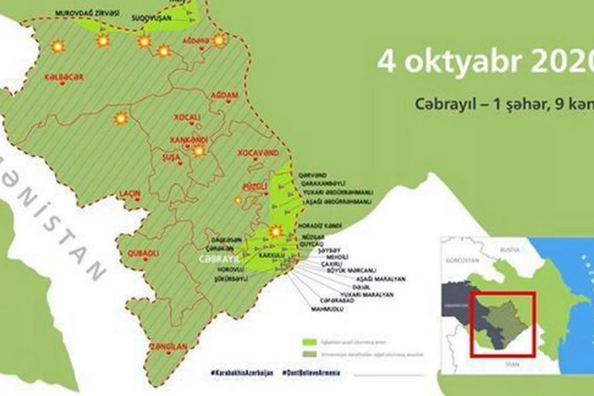 Интерактивная карта освобожденных от оккупации территорий Азербайджана - ВИДЕО