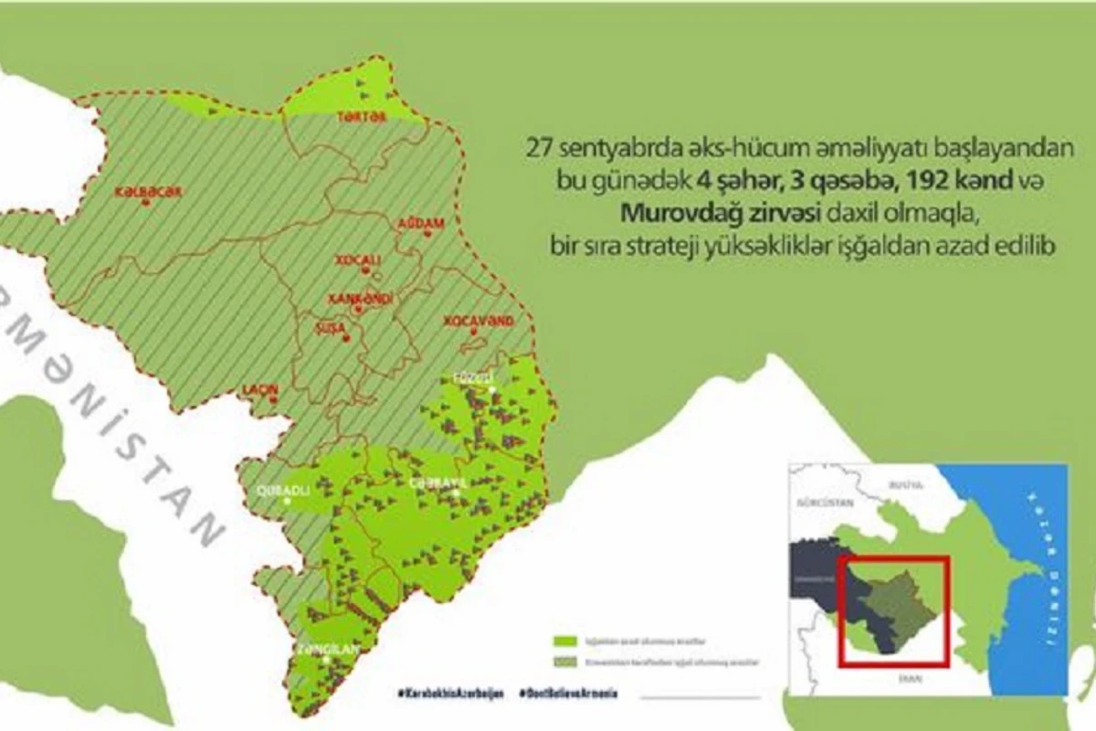 Azərbaycan ordusunun işğaldan azad etdiyi ərazilərin interaktiv xəritəsi yenilənib - VİDEO