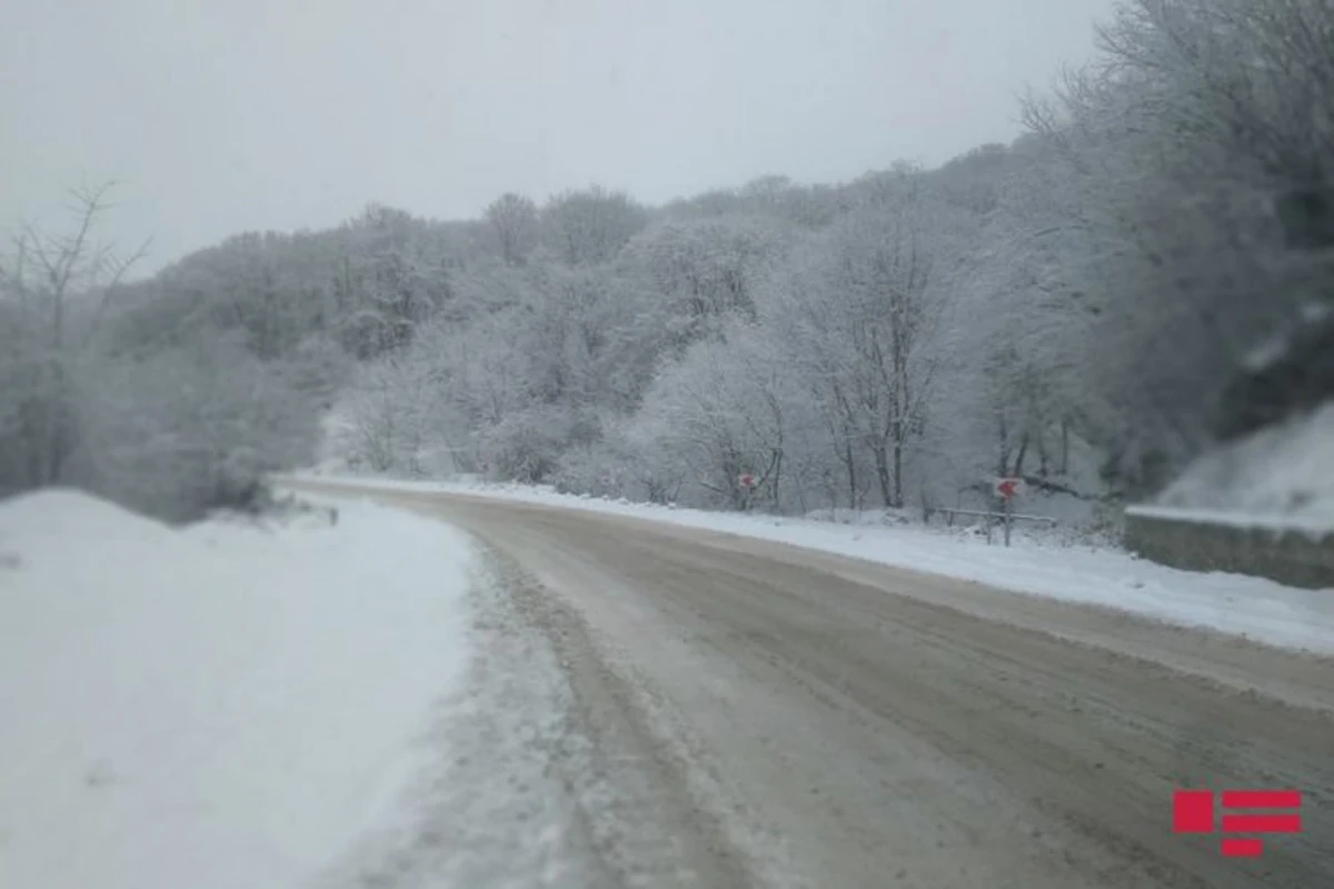 Şamaxıya qar yağıb - Yollar buz bağlayacaq - FOTO