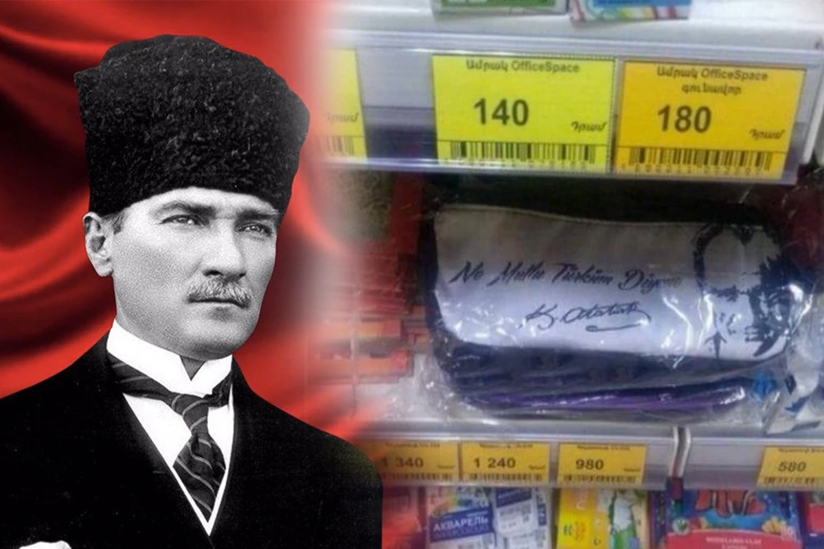 Сумка с портретом Ататюрка и надписью Ne mutlu türküm diyene вызвала переполох в Армении - ФОТО