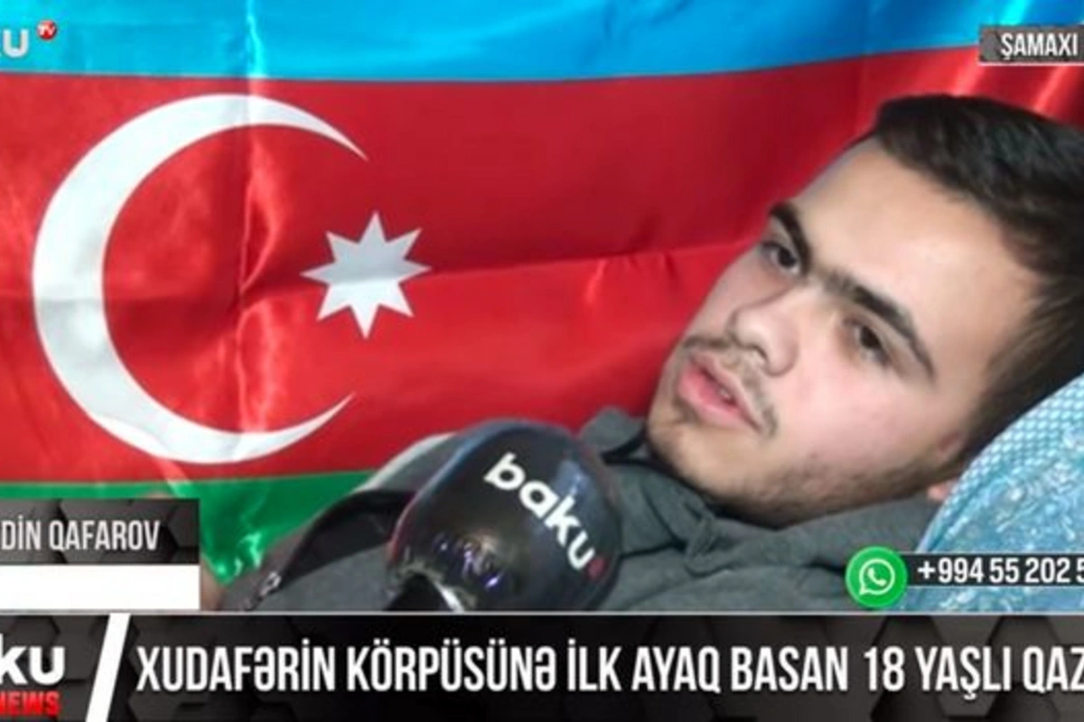 Xudafərin körpüsünə ilk ayaq basan 18 yaşlı qazimiz - VİDEO