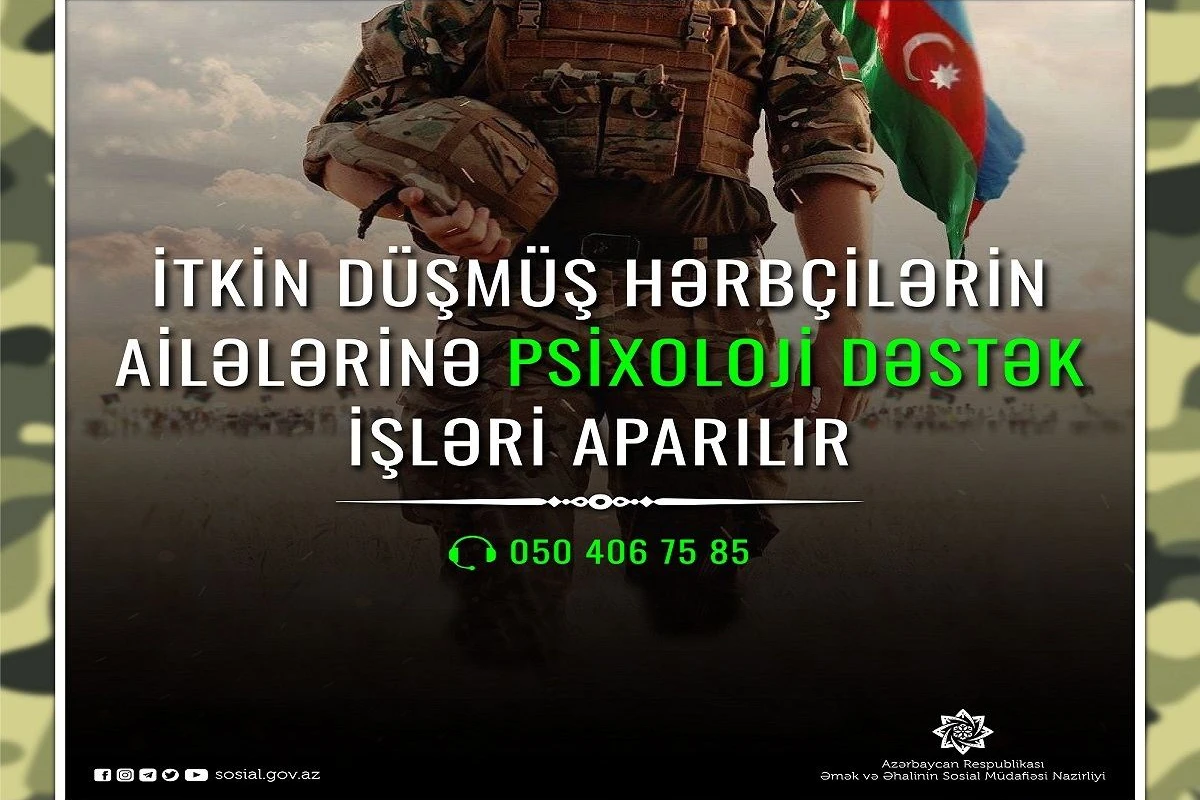 İtkin düşmüş hərbçilərin ailələrinə psixoloji dəstək işləri aparılır - Nazirlik