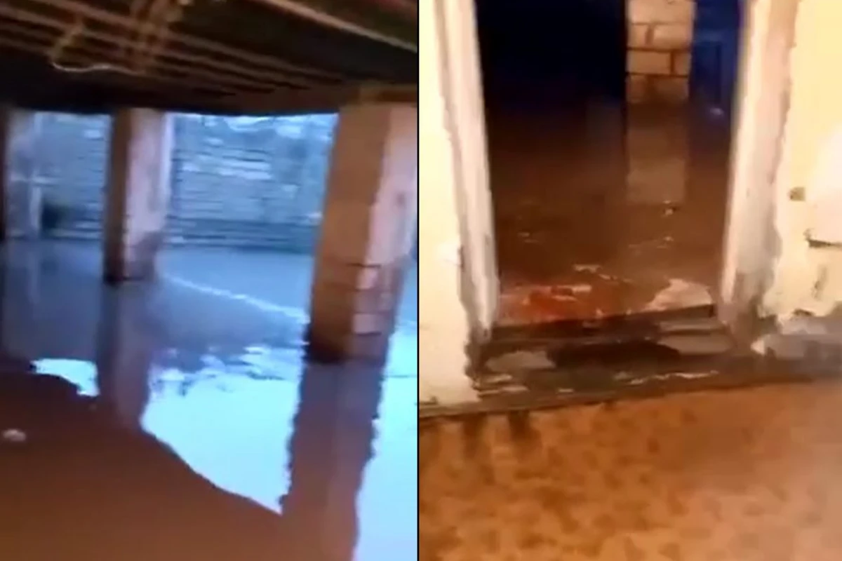 Maştağa təcili yardım stansiyasını su basdı - VİDEO