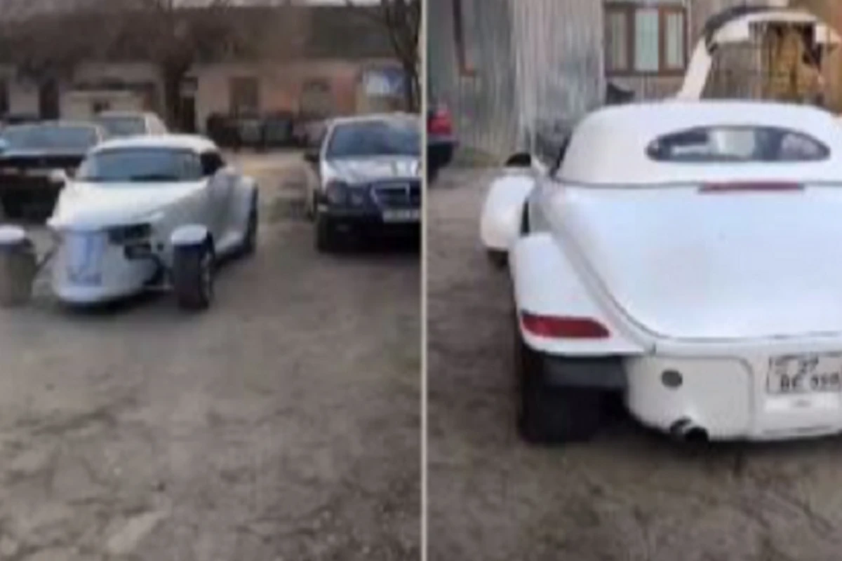 Этот автомобиль в Баку вызывает интерес у всех граждан - ВИДЕО
