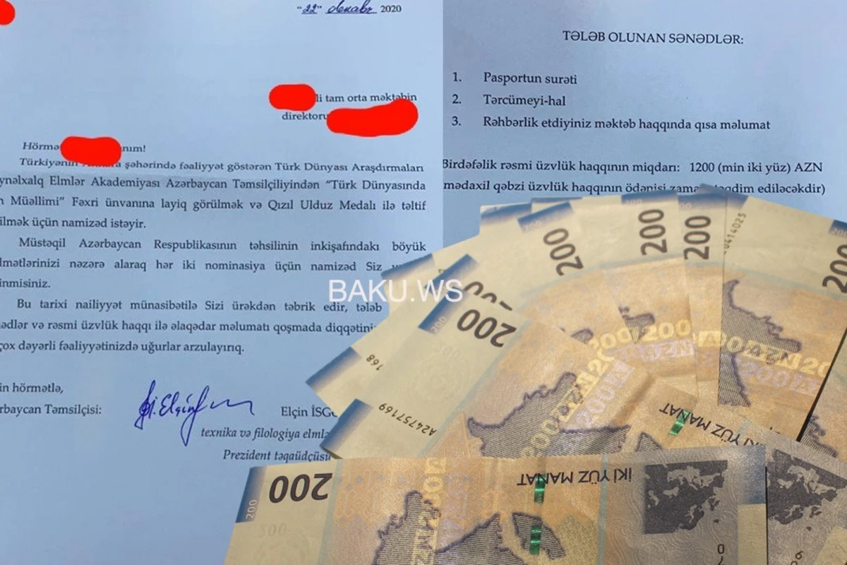 Məktəb direktorlarına göndərilən 1200 manatlıq məktub nə üçündür? - RƏSMİ AÇIQLAMA - FOTO