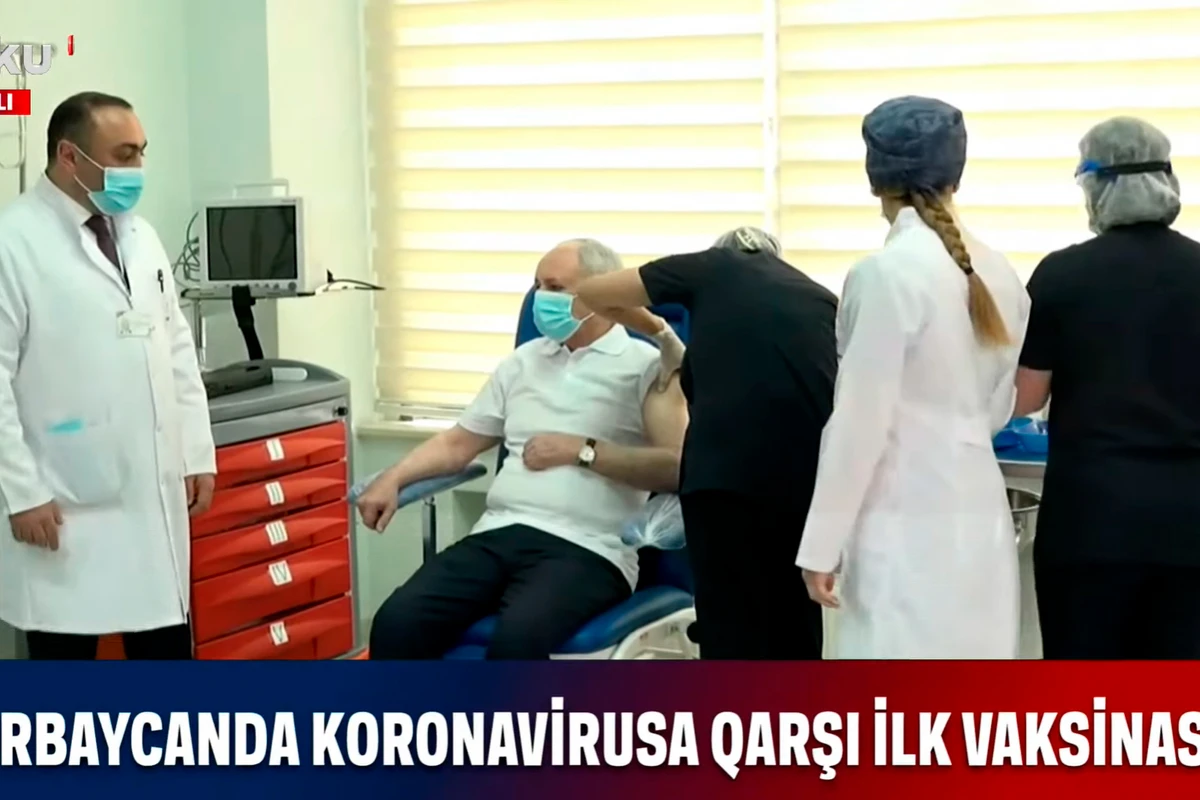 Oqtay Şirəliyevə koronavirusa qarşı peyvənd vurulub  - VİDEO