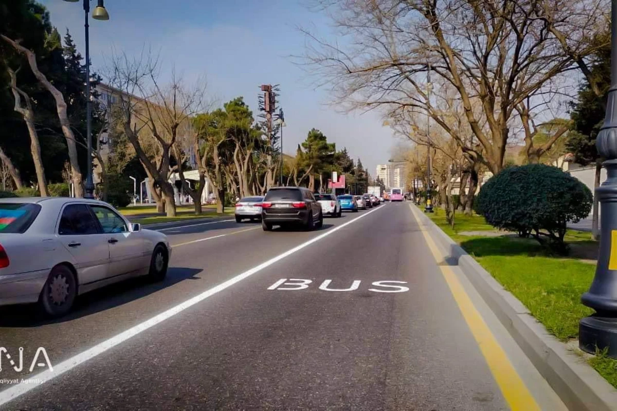Bakının daha bir prospektində avtobus zolaqları təşkil edilib - FOTO