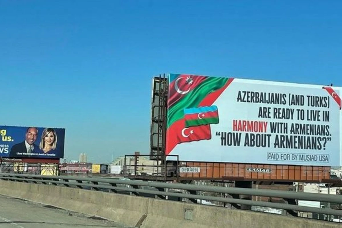 ABŞ azərbaycanlılarından ermənilərə sülh mesajı lövhəsi