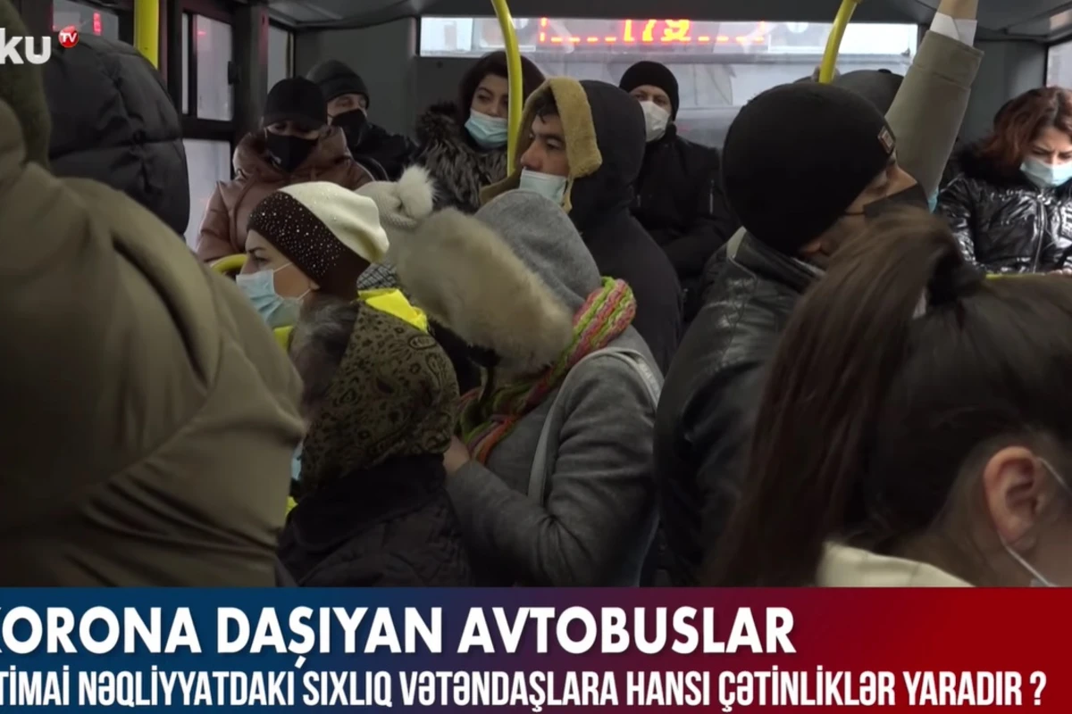 Bakıda koronavirus daşıyan avtobuslar - İynə atsan, yerə düşməz - VİDEO