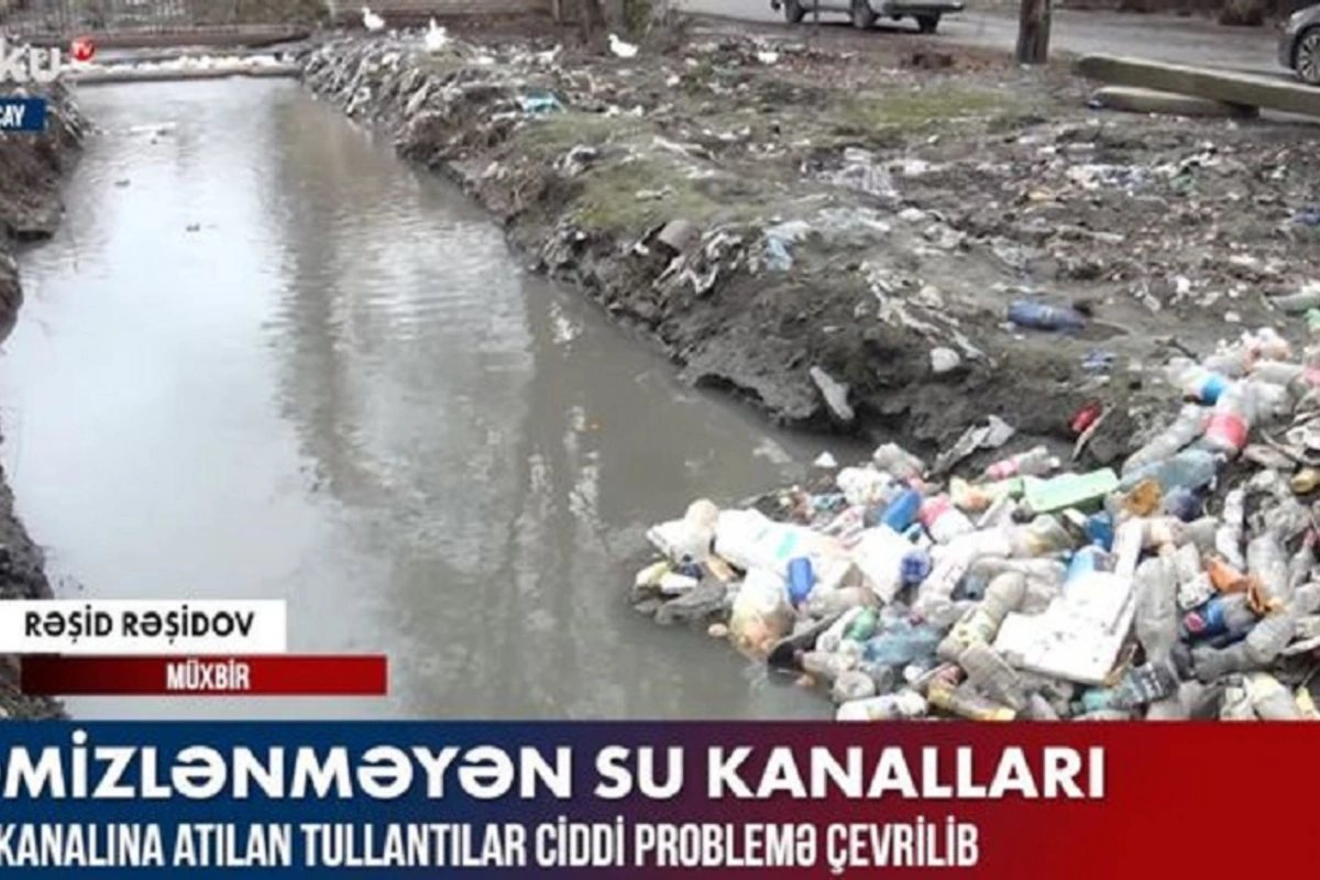 Cürbəcür tullantılarla çirkəndirilən su kanalları niyə təmizlənmir? - VİDEO