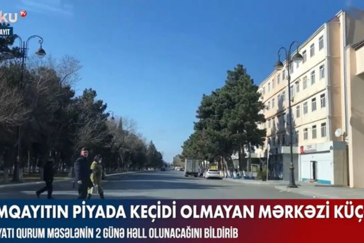 Sumqayıtın piyada keçidi olmayan mərkəzi küçəsi – VİDEO