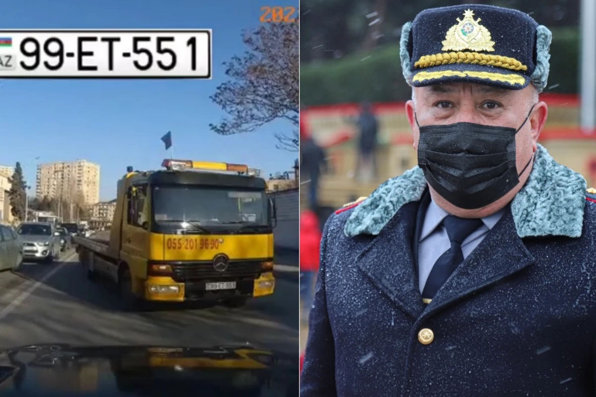 Bakıda protiv sürüb qəza şəraiti yaradan evakuator sürücüsü saxlanıldı - VİDEO