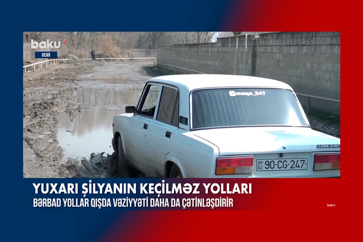 Dizə çatan palçıq və dərsə gedən bir uşaq: Ucar yollarından VİDEOREPORTAJ