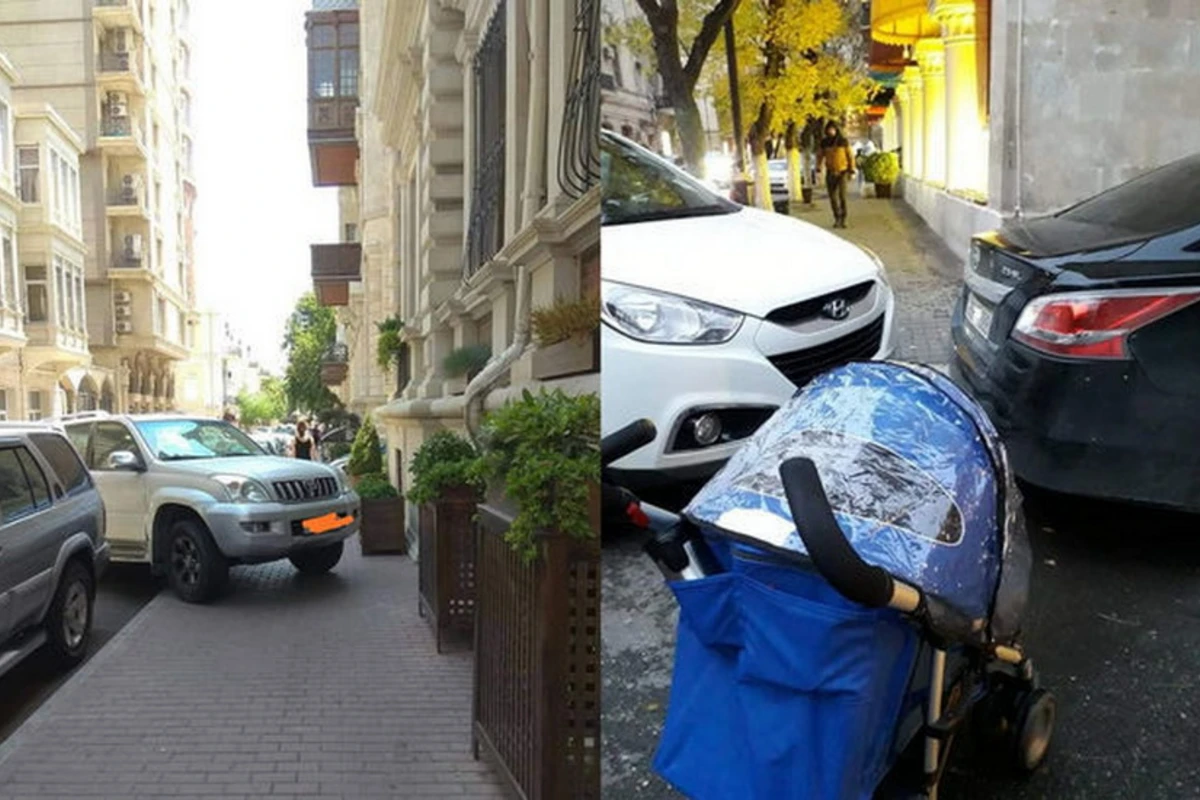 Плевать на всех: припаркованные на тротуарах в Баку автомобили - ФОТО