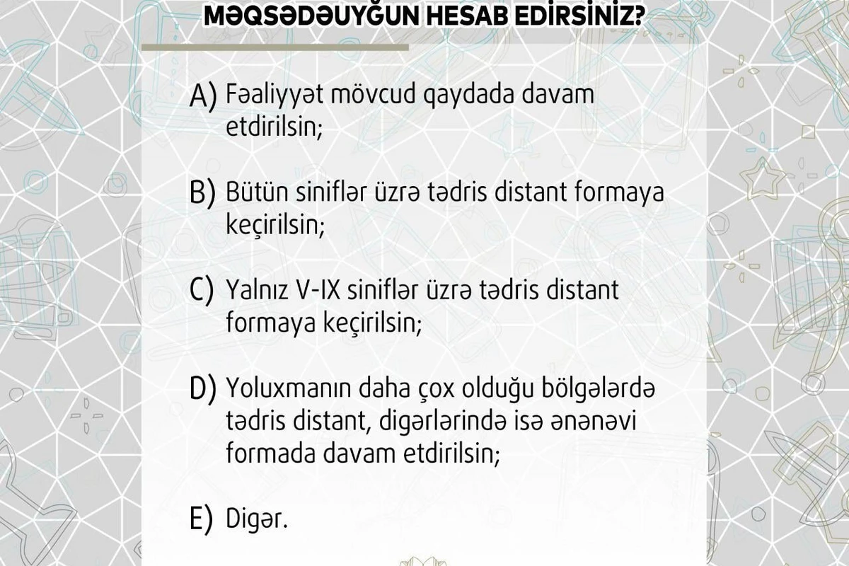 Təhsil naziri ictimaiyyəti rəy sorğusuna dəvət edib