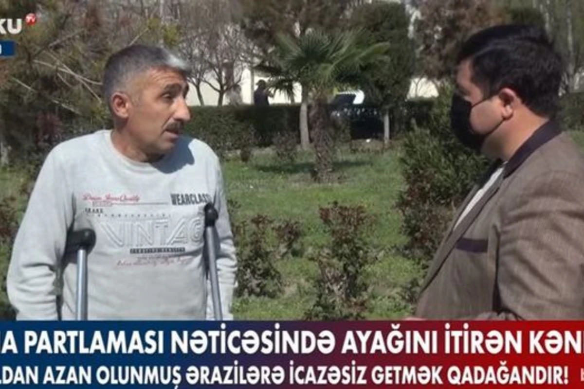 Mina partlaması kəndlinin ayağını itirməsinə səbəb oldu - VİDEO