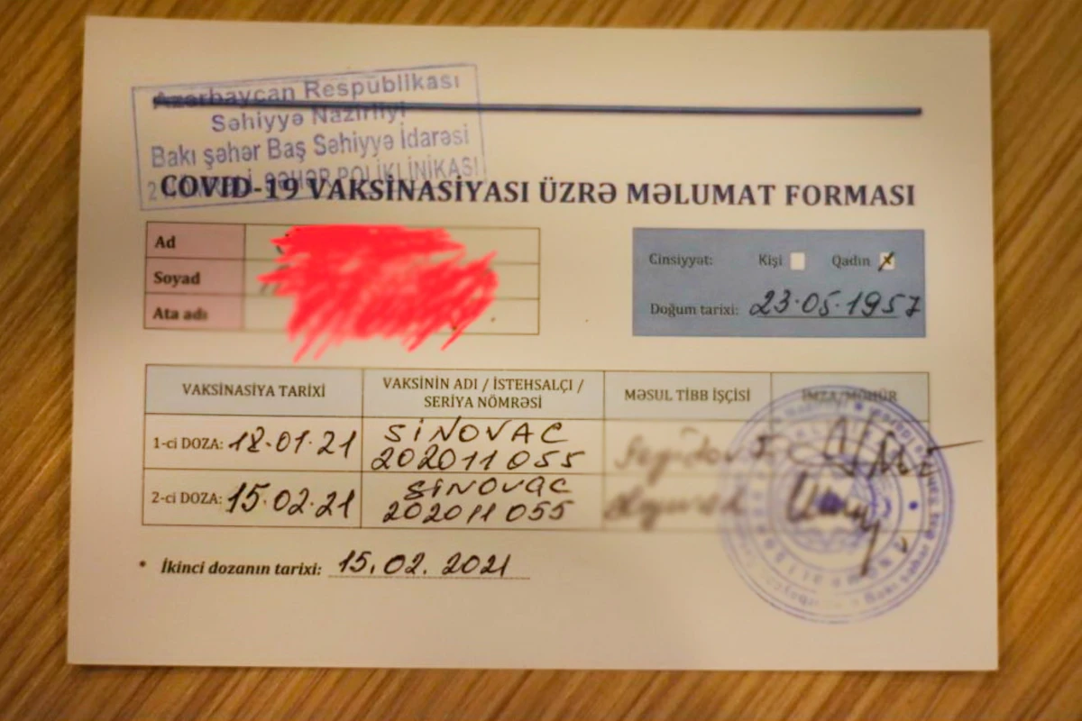 В TƏBİB прокомментировали сообщения касательно фальшивых справок о вакцинации