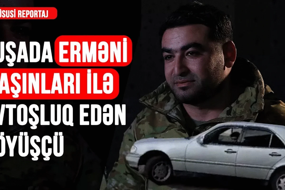 Şuşada erməni maşınları ilə avtoşluq edən döyüşçü - VİDEO