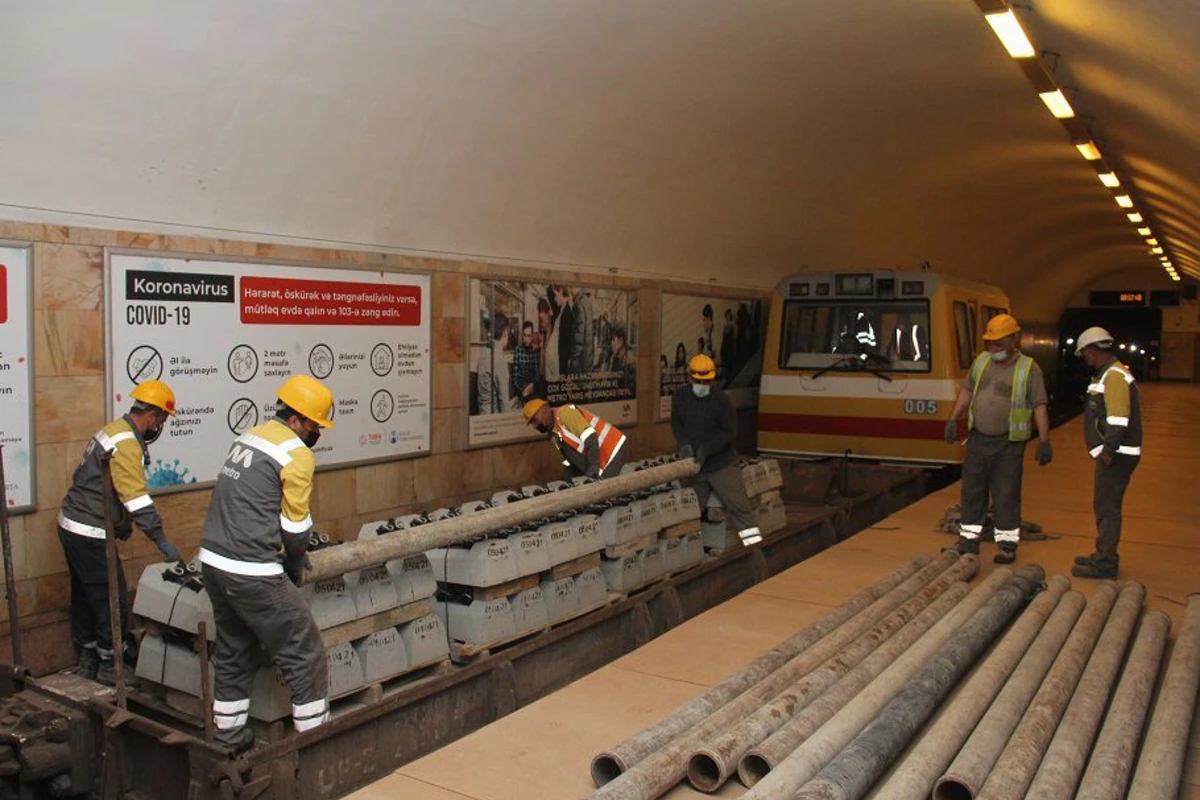Elmlər Akademiyası metro stansiyasının son görüntüləri - FOTO
