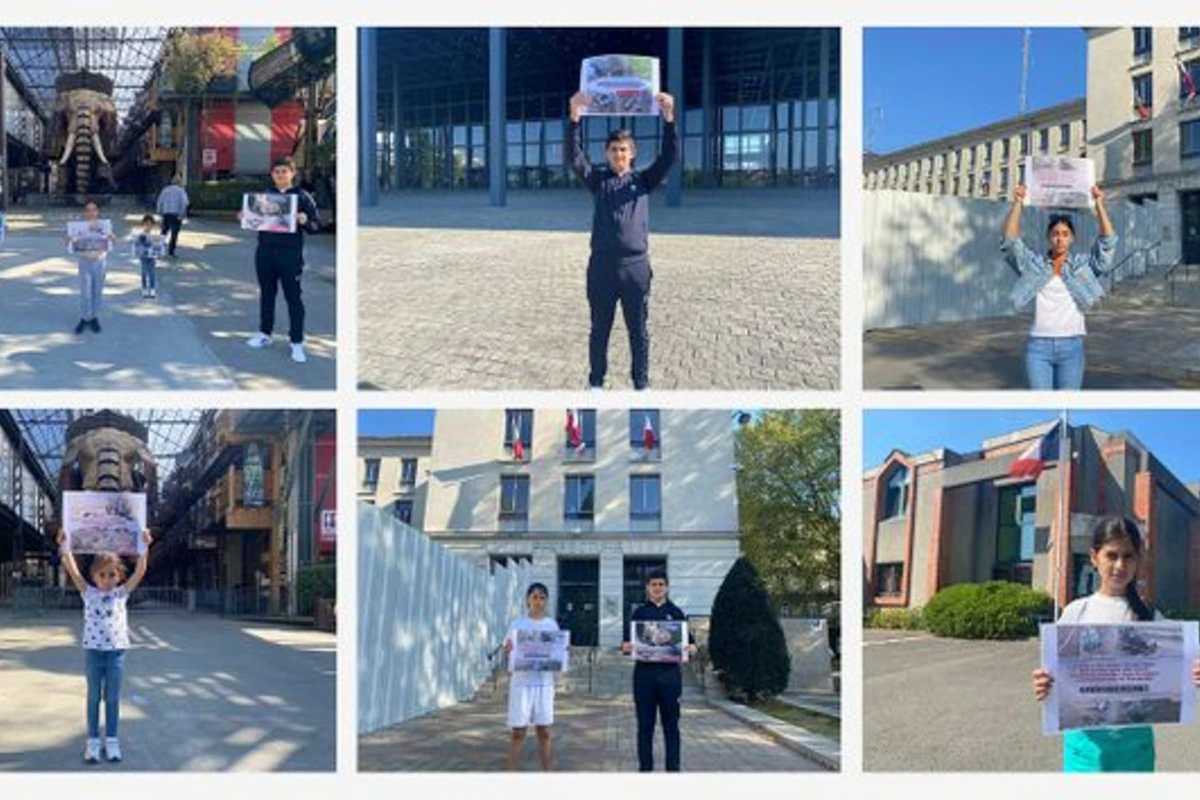 Ermənistanın mina xəritələrini verməməsi ilə bağlı Avropada aksiya keçirildi - FOTO