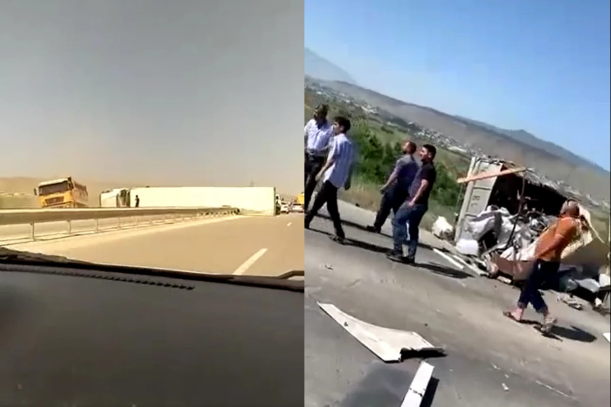 Bakı-Quba yolunda dəhşətli qəza: TIR aşdı - VİDEO