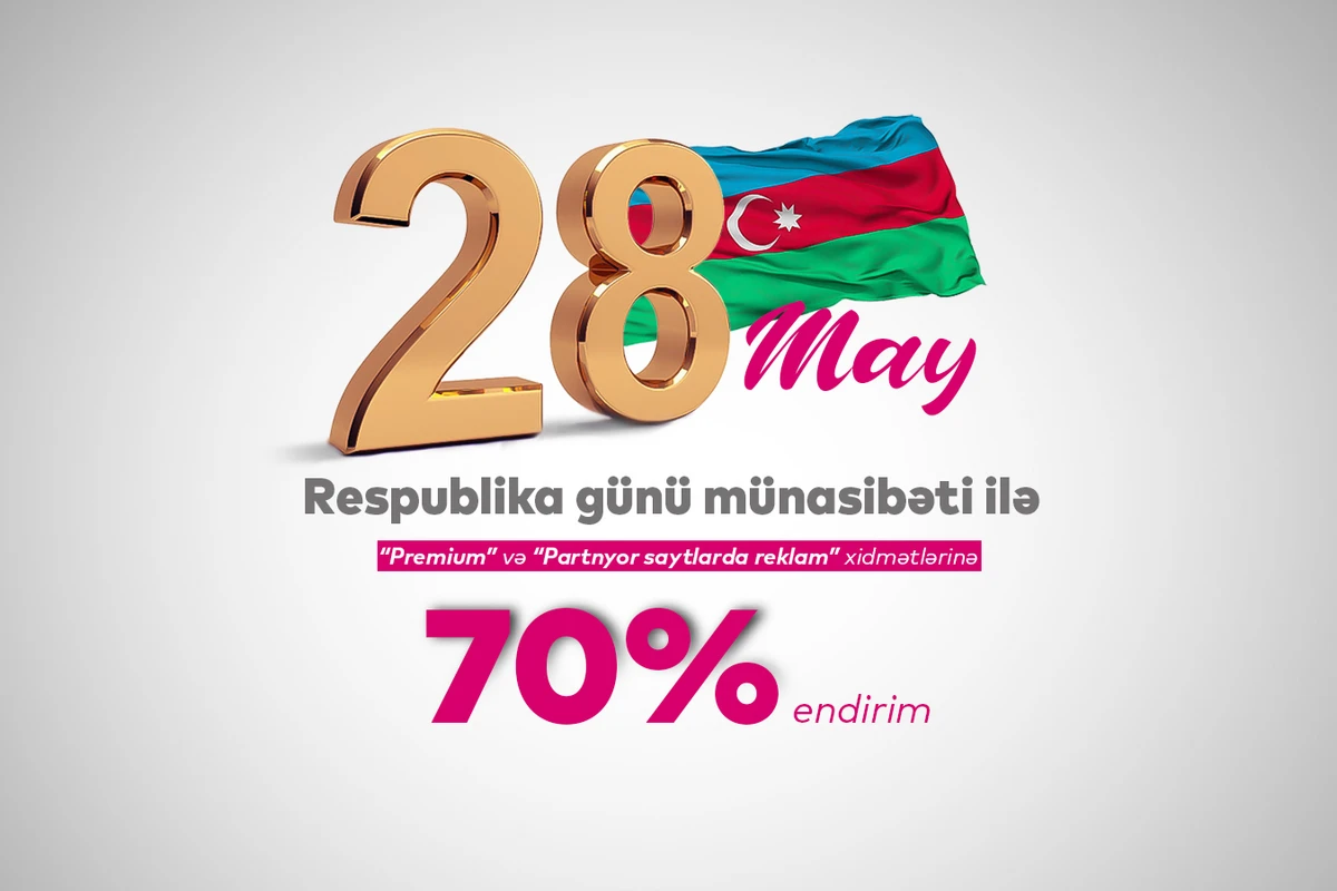Tut.az-dan Respublika günü ilə bağlı endirim - 70% ENDİRİM