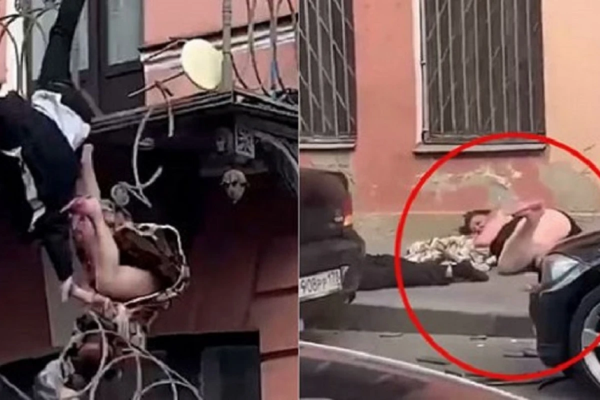 Супруги упали с балкона третьего этажа во время ссоры - ВИДЕО