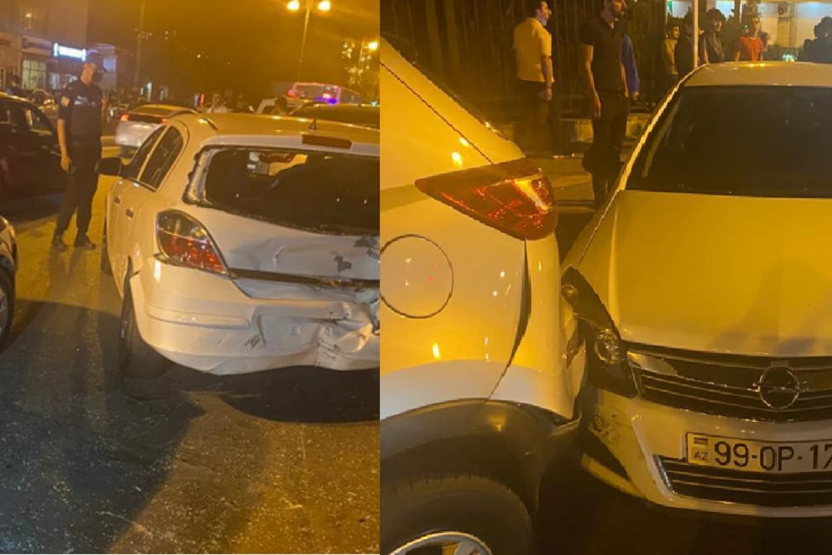 Bakıda qırmızı işıqda yolu keçən avtomobil zəncirvari qəzaya səbəb olub - VİDEO Bakıda qırmızı işıqda yolu keçən avtomobil zəncirvari qəzaya səbəb olub - VİDEO
