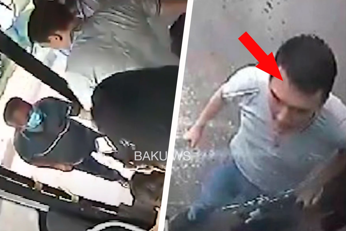 Bakıda sərnişin avtobusun şüşəsini yumruqla sındırdı - VİDEO