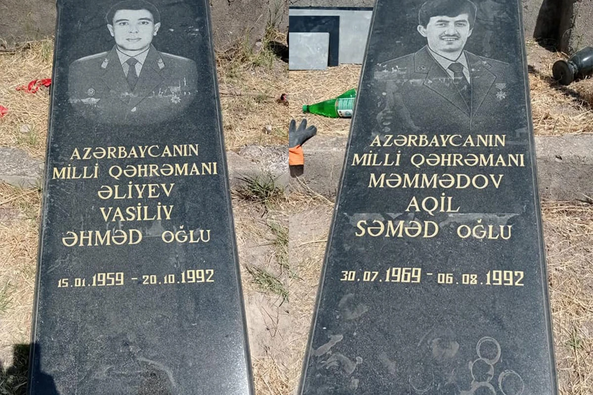 Milli Qəhrəmanlarımızın dağıdılmış məzarları bərpa olunub - FOTO Milli Qəhrəmanlarımızın dağıdılmış məzarları bərpa olunub - FOTO