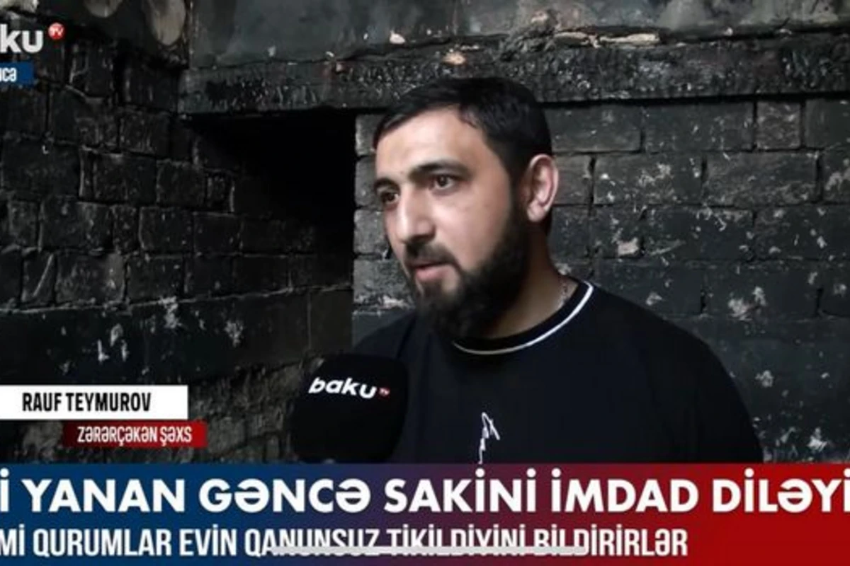 Evi yanan Gəncə sakini imdad diləyir - VİDEO